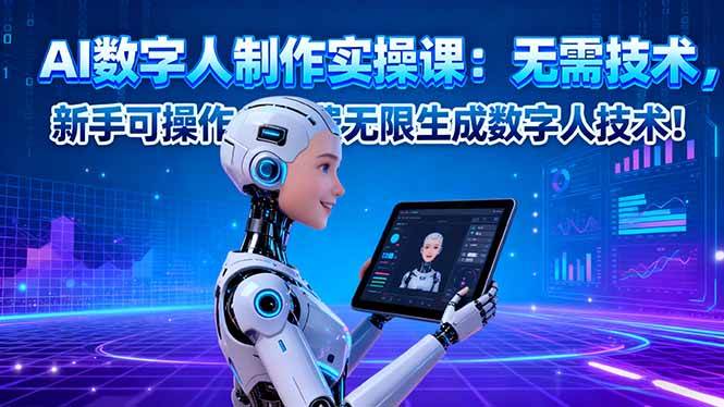 （16376期）AI数字人制作实操课：无需技术，新手可操作，免费无限生成数字人技术！
