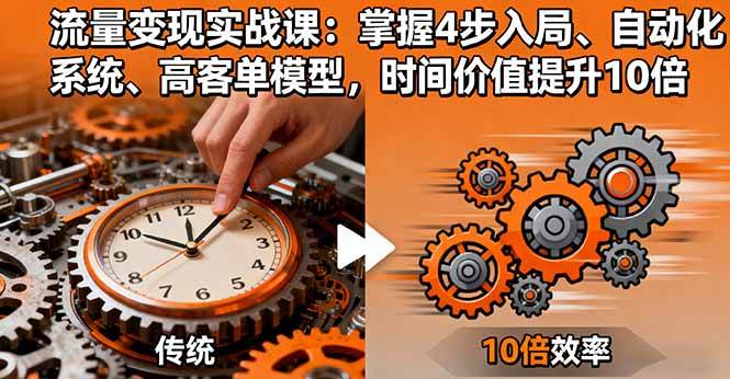 (16197期)流量变现实战课:掌握4步入局、自动化系统、高客单模型,时间价值提升10倍 (16197期)流量变现实战课:掌握4步入局、自动化系统、高客单模型,时间价值提升10倍