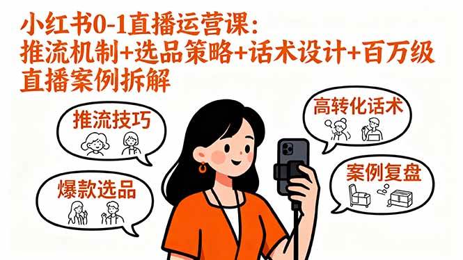 （16002期）小红书0-1直播运营课：推流机制+选品策略+话术设计+百万级直播案例拆解