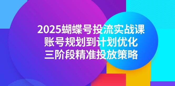 (14987期)2025蝴蝶号投流实战课,账号规划到计划优化,三阶段精准投放策略