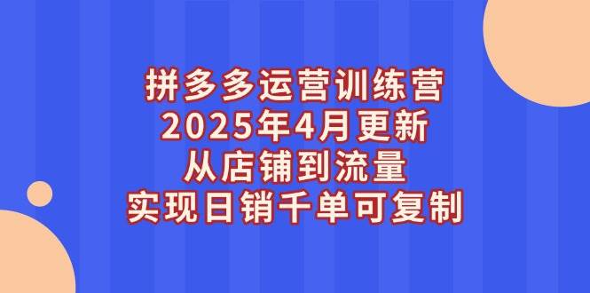 （14469期）拼多多运营训练营2025年4月更新，从店铺到流量，实现日销千单可复制