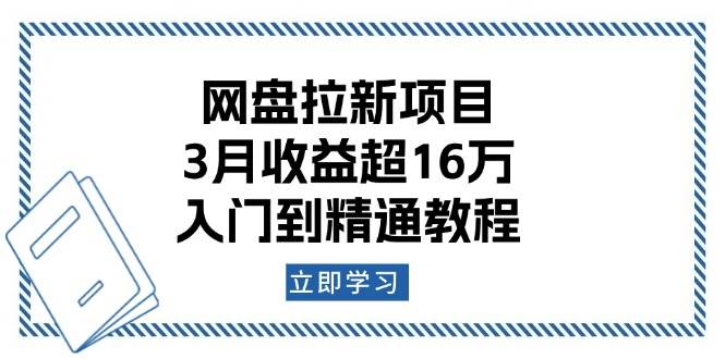 (13994期)网盘拉新项目:3月收益超16万,入门到精通教程