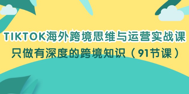 (12010期)TIKTOK海外跨境思维与运营实战课,只做有深度的跨境知识(91节课)