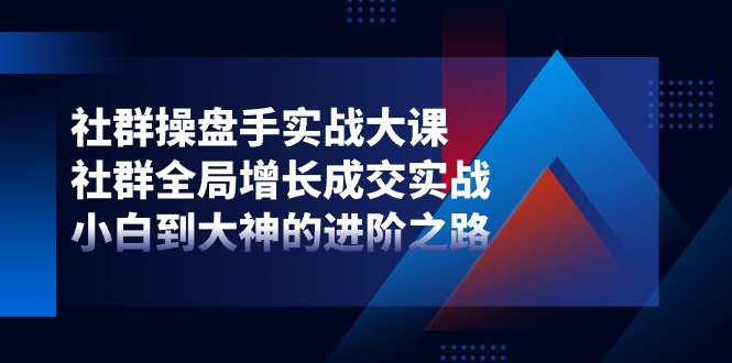 (11058期)社群-操盘手实战大课:社群 全局增长成交实战,小白到大神的进阶之路