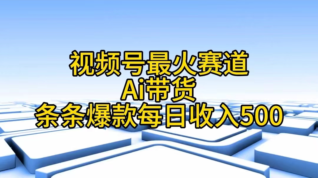 (11038期)视频号最火赛道——Ai带货条条爆款每日收入500 (11038期)视频号最火赛道——Ai带货条条爆款每日收入500