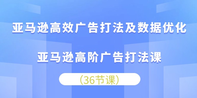 (10649期)亚马逊高效广告打法及数据优化,亚马逊高阶广告打法课