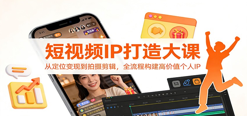 短视频IP打造大课:从定位变现到拍摄剪辑,全流程构建高价值个人IP