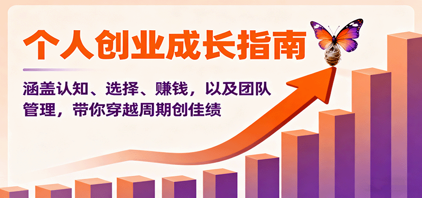 个人创业成长指南:涵盖认知、选择、赚钱,以及团队管理,带你穿越周期创佳绩 个人创业成长指南:涵盖认知、选择、赚钱,以及团队管理,带你穿越周期创佳绩