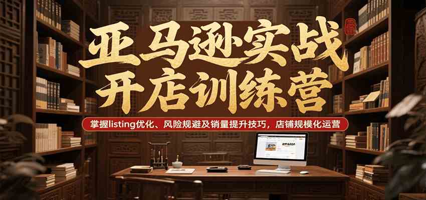 亚马逊实战开店训练营,掌握listing优化、风险规避及销量提升技巧,店铺规模化运营