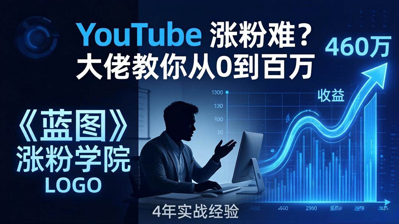 （17836期）YouTube 涨粉难？《蓝图涨粉学院》：4 年赚 460 万的大佬教策略，从0到百万有路径！