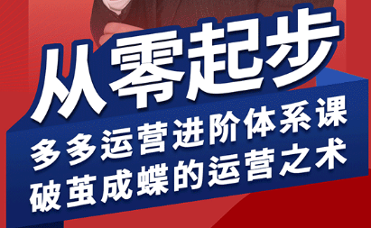 拼多多进阶，运营系统课，2026更新