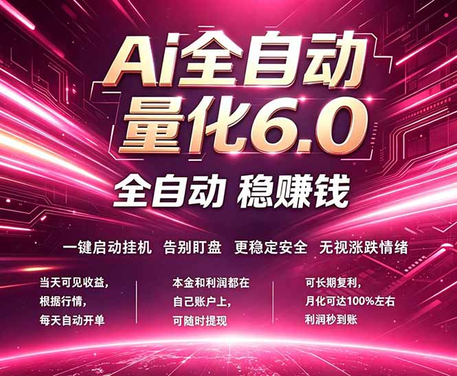 AI量化六代系统，全天候自动运行，绿色稳定高效