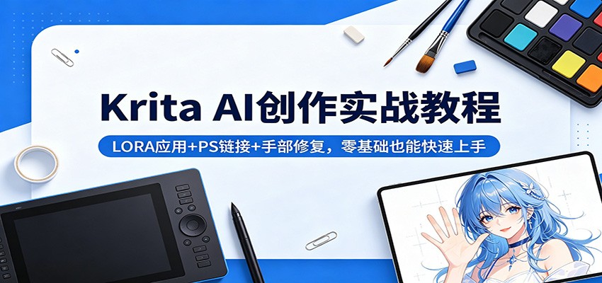 零基础学Krita AI，LORA与PS链接，手部修复快速上手