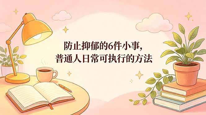 预防抑郁六件小事，日常可执行方法，普通人适用