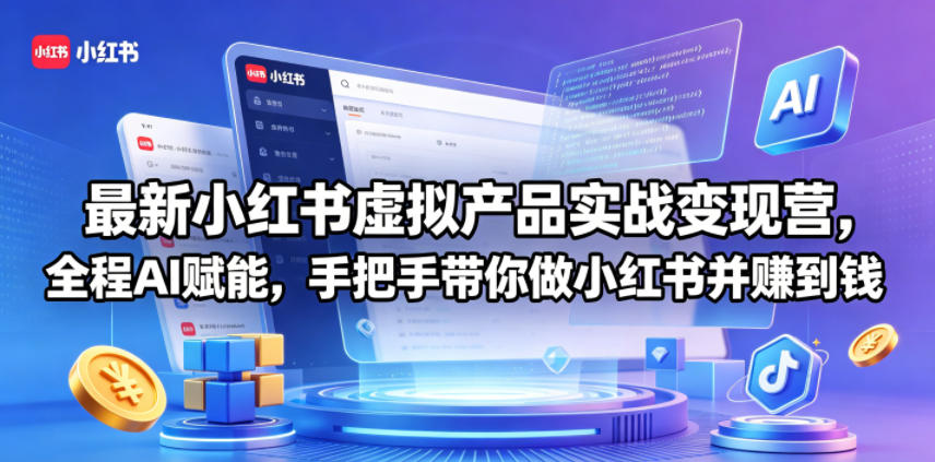 AI赋能小红书实战,虚拟产品变现营,手把手带你成功