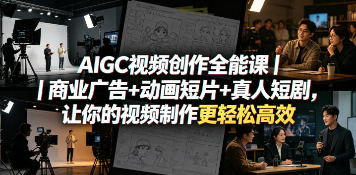 AIGC视频创作全能课，商业广告动画真人，高效制作更轻松