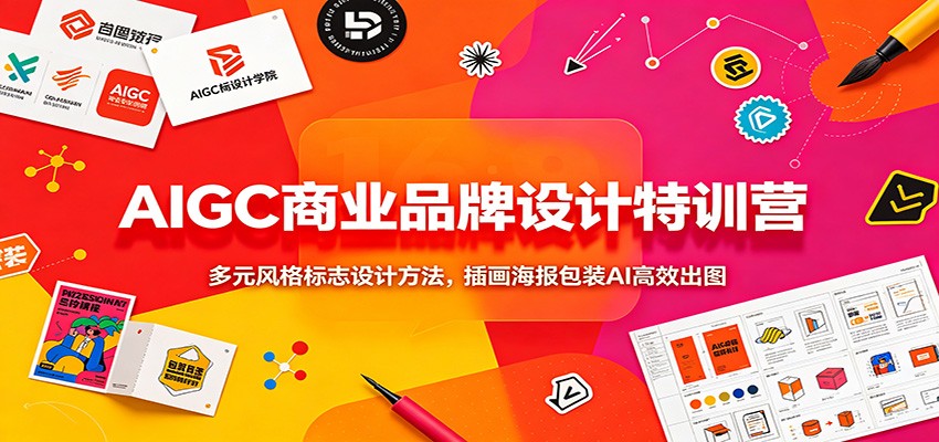 AIGC商业品牌设计特训营:多元风格标志设计方法,插画海报包装AI高效出图 AIGC商业品牌设计特训营:多元风格标志设计方法,插画海报包装AI高效出图