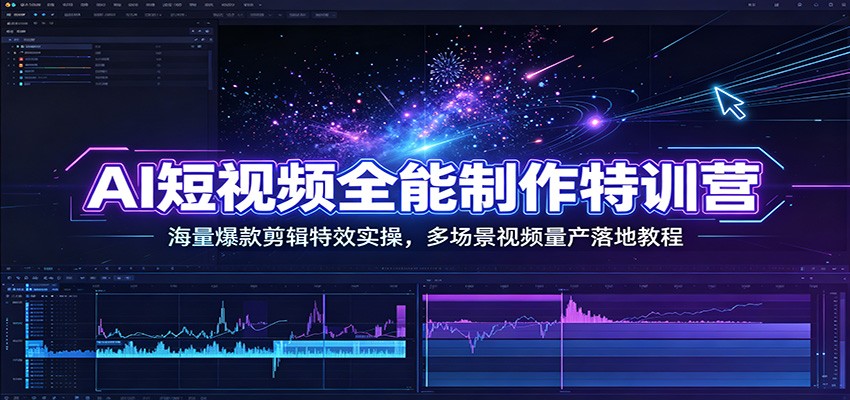 AI短视频全能制作特训营:海量爆款剪辑特效实操,多场景视频量产落地教程 AI短视频全能制作特训营:海量爆款剪辑特效实操,多场景视频量产落地教程