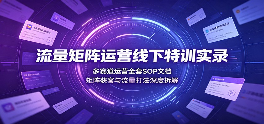 流量矩阵运营线下特训实录:多赛道运营全套SOP文档,矩阵获客与流量打法深度拆解 流量矩阵运营线下特训实录:多赛道运营全套SOP文档,矩阵获客与流量打法深度拆解