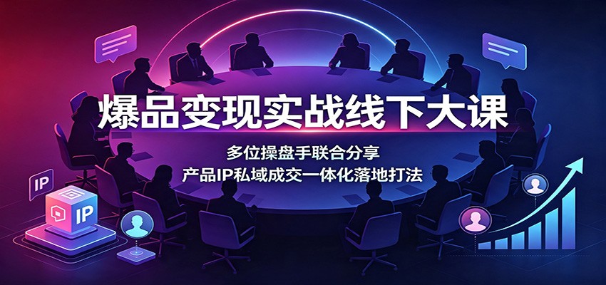 爆品变现实战线下大课:多位操盘手联合分享,产品IP私域成交一体化落地打法 爆品变现实战线下大课:多位操盘手联合分享,产品IP私域成交一体化落地打法