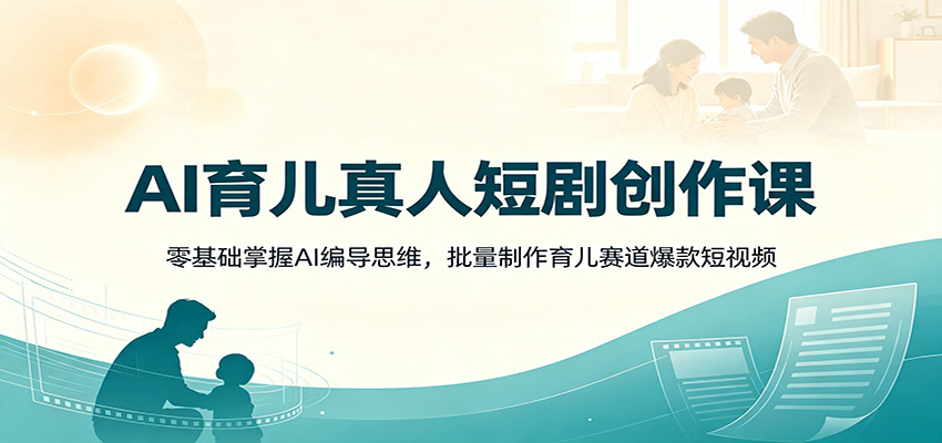 AI育儿真人短剧创作课:零基础掌握AI编导思维,批量制作育儿赛道爆款短视频 AI育儿真人短剧创作课:零基础掌握AI编导思维,批量制作育儿赛道爆款短视频