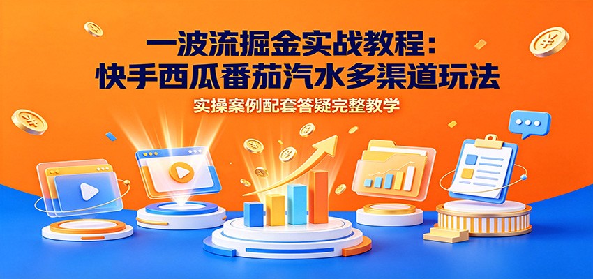 一波流掘金实战教程:快手西瓜番茄汽水多渠道玩法,实操案例配套答疑完整教学 一波流掘金实战教程:快手西瓜番茄汽水多渠道玩法,实操案例配套答疑完整教学