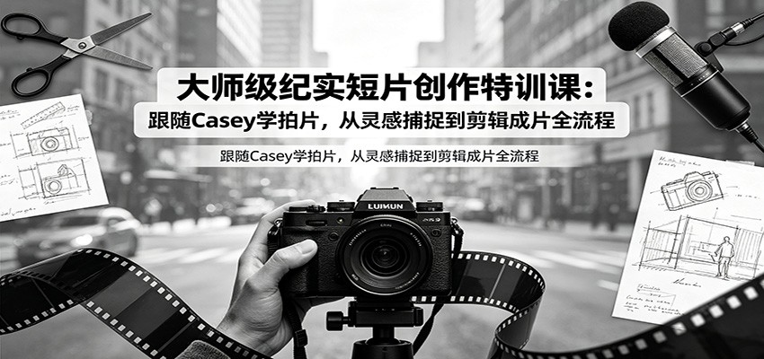 大师级纪实短片创作特训课:跟随Casey学拍片,从灵感捕捉到剪辑成片全流程 大师级纪实短片创作特训课:跟随Casey学拍片,从灵感捕捉到剪辑成片全流程