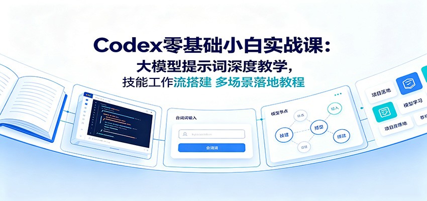 Codex零基础小白实战课:大模型提示词深度教学,技能工作流搭建多场景落地教程 Codex零基础小白实战课:大模型提示词深度教学,技能工作流搭建多场景落地教程