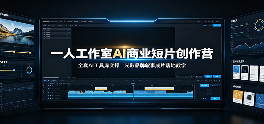 一人工作室AI商业短片创作营:全套AI工具库实操,光影品牌叙事成片落地教学 一人工作室AI商业短片创作营:全套AI工具库实操,光影品牌叙事成片落地教学
