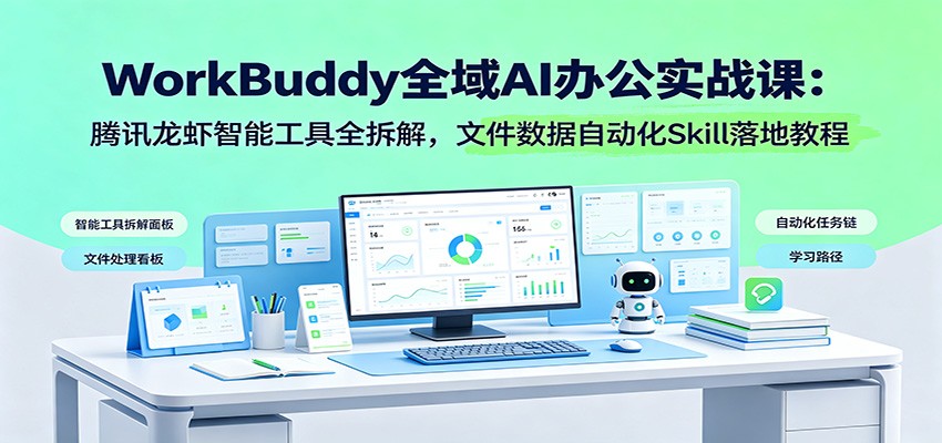 WorkBuddy全域AI办公实战课:腾讯龙虾智能工具全拆解,文件数据自动化Skill落地教程 WorkBuddy全域AI办公实战课:腾讯龙虾智能工具全拆解,文件数据自动化Skill落地教程