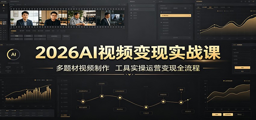 2026AI视频变现实战课:多题材视频制作,工具实操运营变现全流程 2026AI视频变现实战课:多题材视频制作,工具实操运营变现全流程