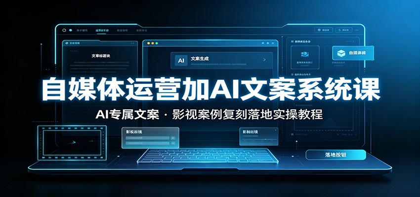 自媒体运营加AI文案系统课::AI专属文案,影视案例复刻落地实操教程 自媒体运营加AI文案系统课::AI专属文案,影视案例复刻落地实操教程