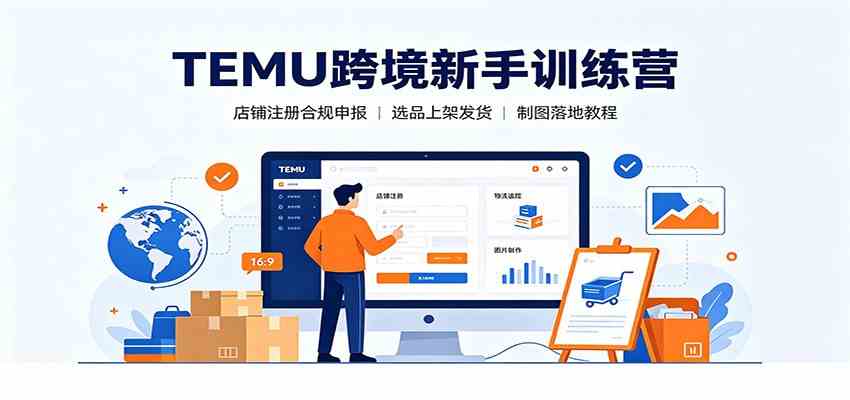 TEMU跨境新手训练营:店铺注册合规申报,选品上架发货制图落地教程 TEMU跨境新手训练营:店铺注册合规申报,选品上架发货制图落地教程