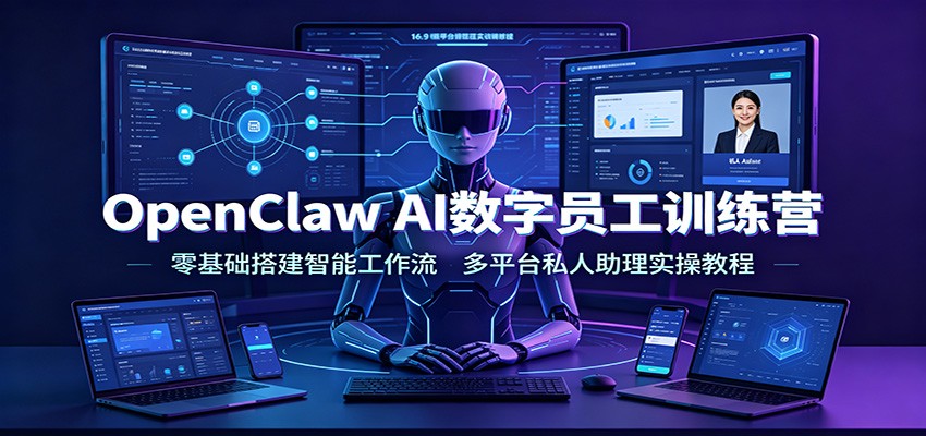 OpenClaw AI数字员工训练营:零基础搭建智能工作流,多平台私人助理实操教程 OpenClaw AI数字员工训练营:零基础搭建智能工作流,多平台私人助理实操教程