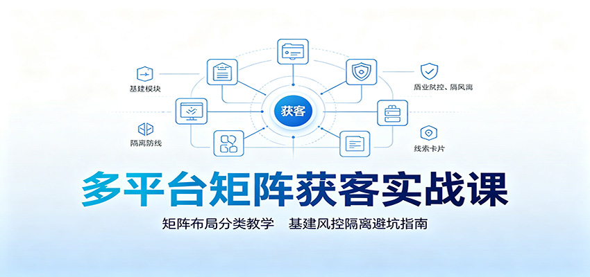 多平台矩阵获客实战课:矩阵布局分类教学,基建风控隔离避坑指南 多平台矩阵获客实战课:矩阵布局分类教学,基建风控隔离避坑指南