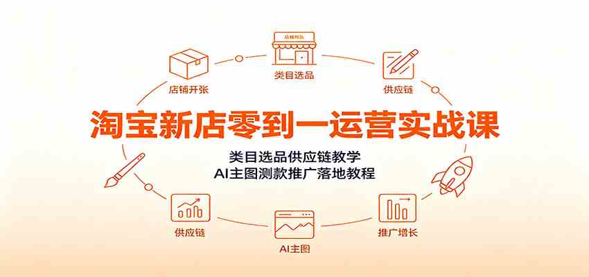 淘宝新店零到一运营实战课:类目选品供应链教学,AI主图测款推广落地教程 淘宝新店零到一运营实战课:类目选品供应链教学,AI主图测款推广落地教程