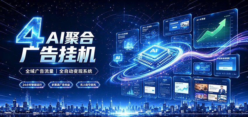 全域广告流量聚合,AI无人挂机稳赚佣金,打造长期稳定被动收入副业 全域广告流量聚合,AI无人挂机稳赚佣金,打造长期稳定被动收入副业