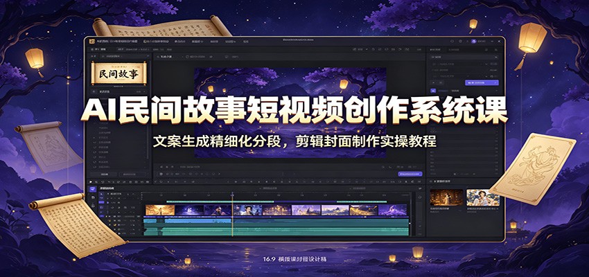 AI民间故事短视频创作系统课:文案生成精细化分段,剪辑封面制作实操教程 AI民间故事短视频创作系统课:文案生成精细化分段,剪辑封面制作实操教程