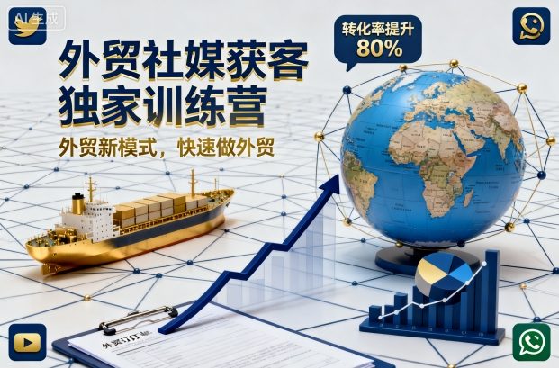 外贸社媒获客独家训练营，外贸新模式，快速做外贸（更新26年07月27日）