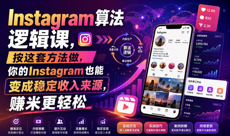 Instagram算法逻辑课,按这套方法做,你的Instagram也能变成稳定收入来源,賺米更轻松【原创双语字幕】 Instagram算法逻辑课,按这套方法做,你的Instagram也能变成稳定收入来源,賺米更轻松【原创双语字幕】