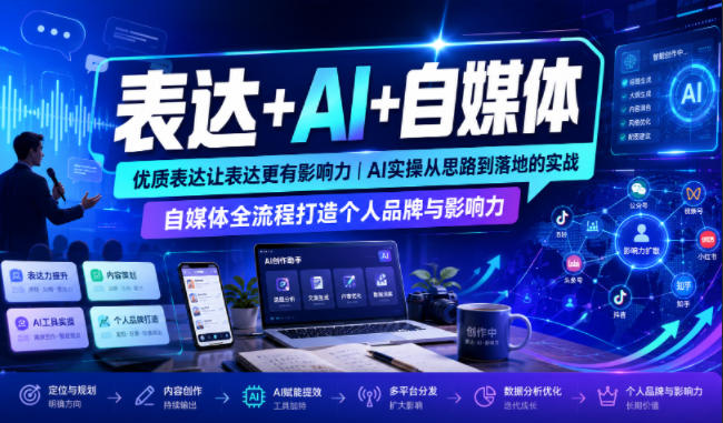 表达+AI+自媒体,优质表达让表达更有影响力|AI实操从思路到落地的实战|自媒体全流程打造个人品牌与影响力 表达+AI+自媒体,优质表达让表达更有影响力|AI实操从思路到落地的实战|自媒体全流程打造个人品牌与影响力
