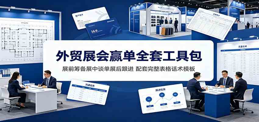 外贸展会赢单全套工具包:展前筹备展中谈单展后跟进,配套完整表格话术模板