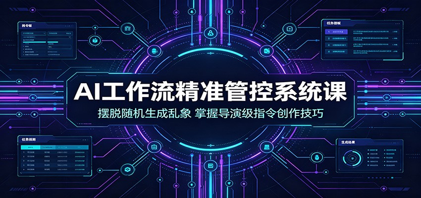 AI工作流精准管控系统课:摆脱随机生成乱象,掌握导演级指令创作技巧