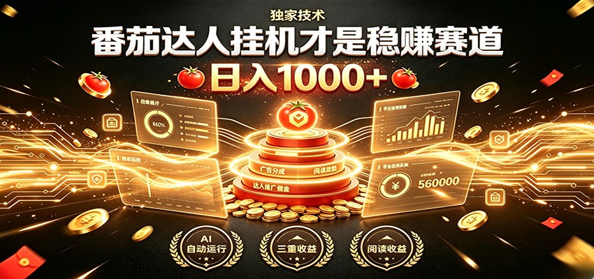 别再瞎找副业!番茄达人挂机才是稳赚赛道 日入1000+