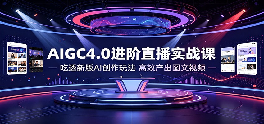 AIGC4.0进阶直播实战课:吃透新版AI创作玩法,高效产出图文视频