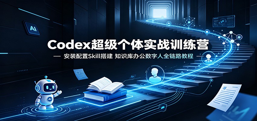 Codex超级个体实战训练营:安装配置Skill搭建,知识库办公数字人全链路教程