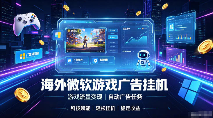 海外游戏广告自动挂G,轻资产海外副业风口,单设备稳定产出500+【揭秘】