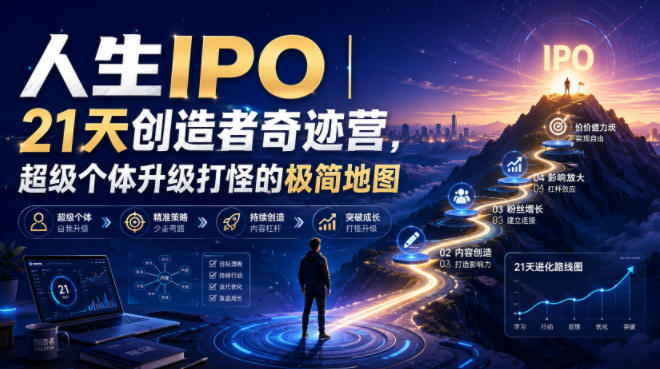 人生IPO︱21天创造者奇迹营,超级个体升级打怪的极简地图 人生IPO︱21天创造者奇迹营,超级个体升级打怪的极简地图
