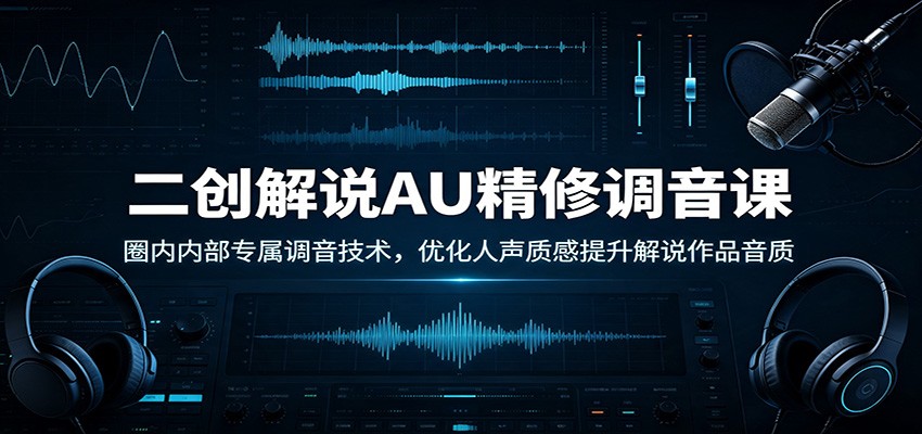 二创解说AU精修调音课:圈内内部专属调音技术,优化人声质感提升解说作品音质 二创解说AU精修调音课:圈内内部专属调音技术,优化人声质感提升解说作品音质