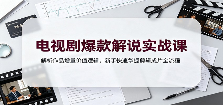 电视剧爆款解说实战课:解析作品增量价值逻辑,新手快速掌握剪辑成片全流程 电视剧爆款解说实战课:解析作品增量价值逻辑,新手快速掌握剪辑成片全流程